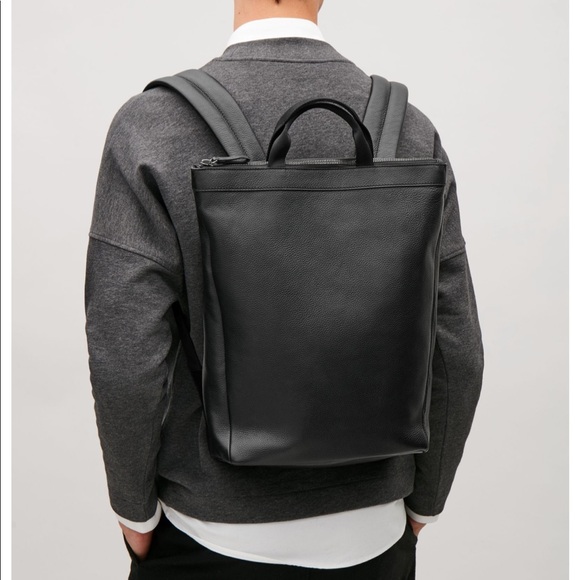 cos leather tote backpack